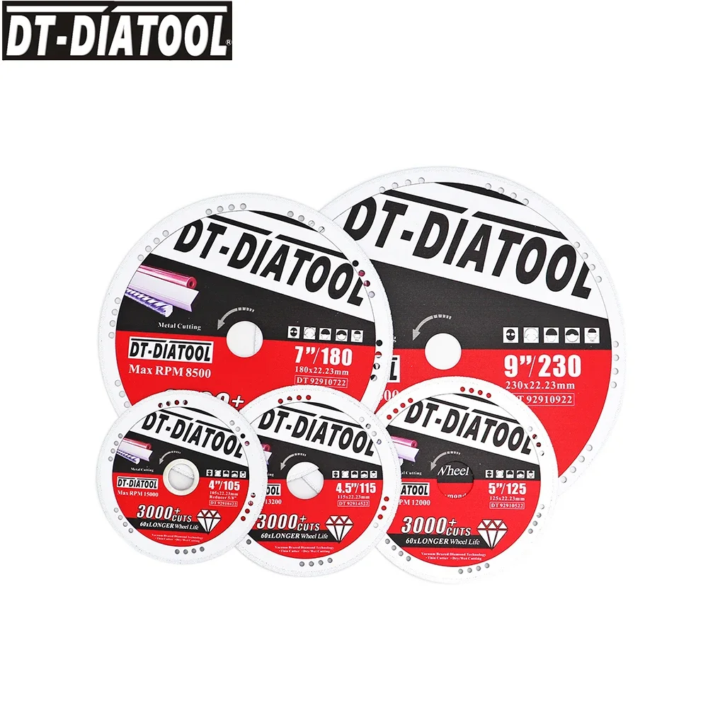 DT-DIATOOL قطع الحديد الماس شفرة المنشار أسطوانة تقطيع معدنية عجلة الحديد لأنبوب الصلب حديد التسليح ضياء 105-230 مللي متر قرص قطع الماس