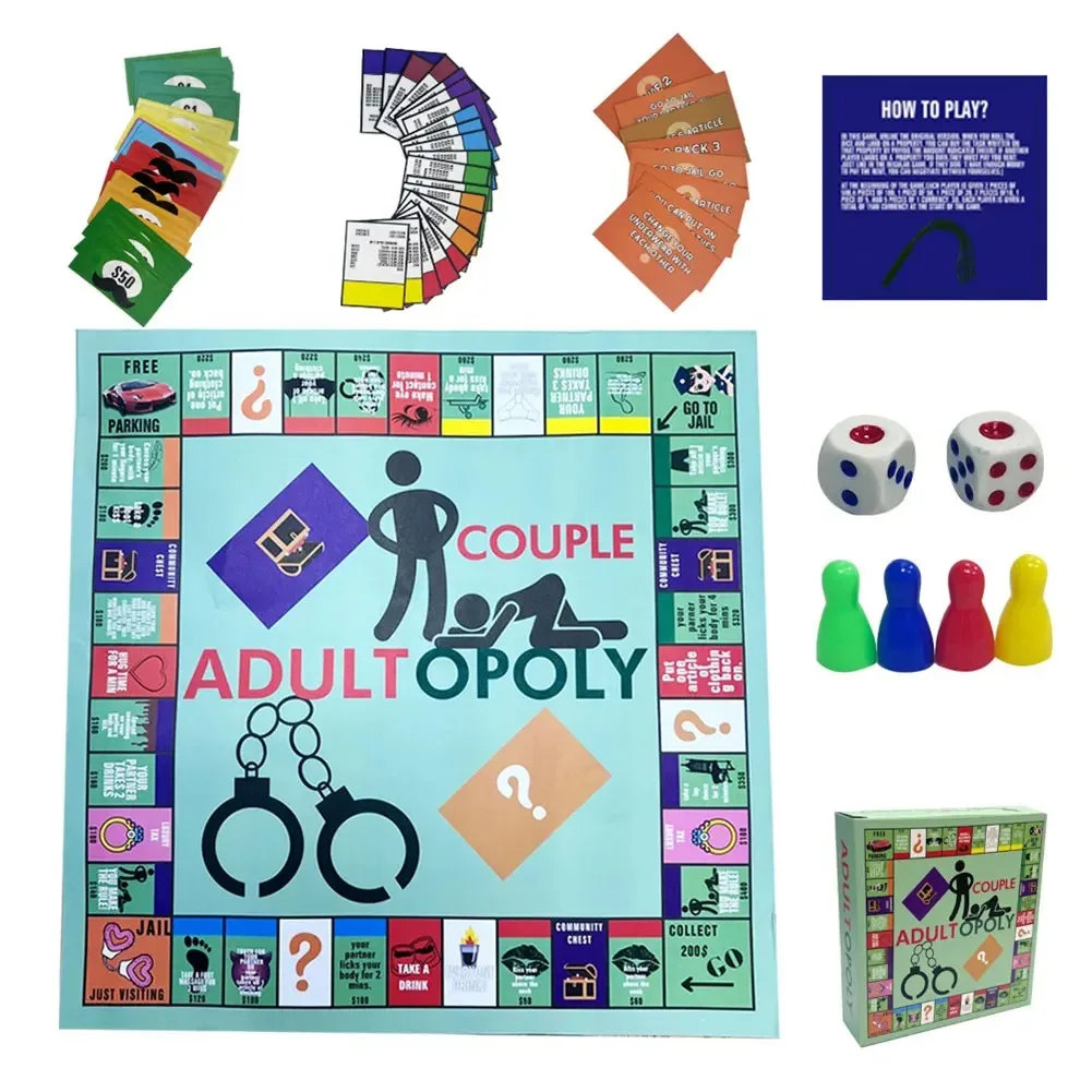 لعبة لوح Adultopoly للزوجين للكبار لعبة Opoly Board لعبة بطاقة العلاقة المحمولة لعبة الزوجين هدايا عيد الحب له لها..