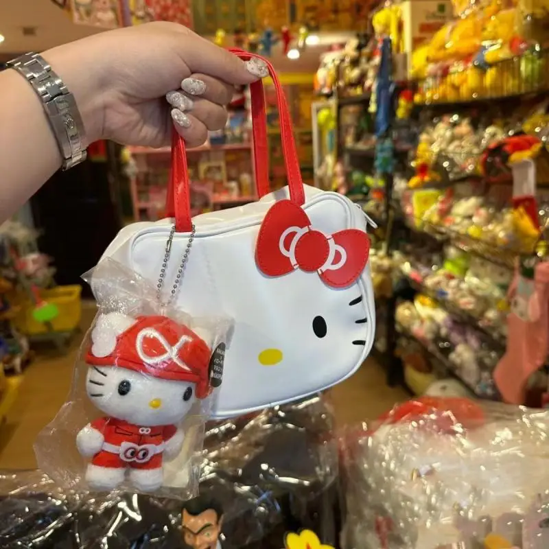 

Cartoon Sanrioed Anime Hello Kittys Mini Bag Ins Girly Heart Kawaii Casual Shoulder Bow Hand Bag Holiday Gifts Pre-Sale