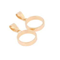 10pcs Stainless Steel Gold Plated 12mm Round Open Bezel Charms Diy Hollow Pendant Frame Setting Blanks For Jewelry Making