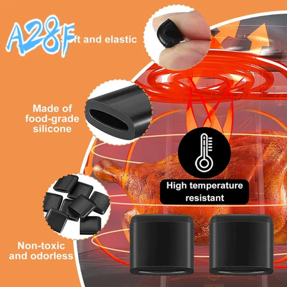 

A28F-16Pcs Rubber Bumpers Parts For Airfryer Grill Pan Airfryer Pieces Non-Scratch Protective Covers Kitchen Cooking