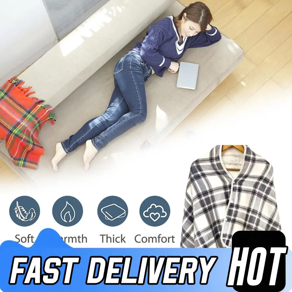 

Wearable Heated Blanket USB Electric Heated Shawl Adjustable 3 Level Temperature Warmer Blanket Soft Cold Protection Home Warmer