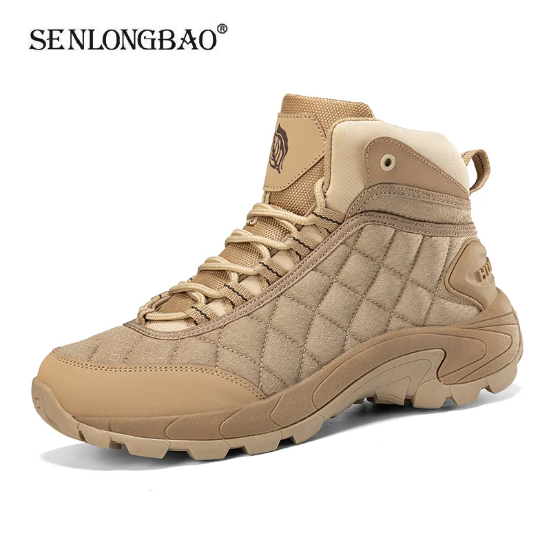 Brand Men Boots Outdoor Hiking Boots Rubber Non-slip Men Desert Boots Ankle Boots Breathable Sneakers Autumn Winter Men\'s Shoes