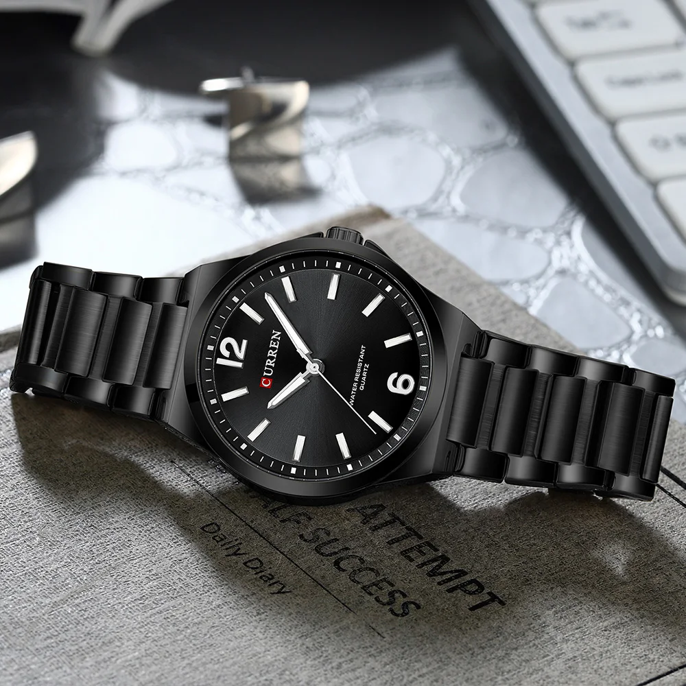 CURREN 8493 Classic Men's Quartz Watch Simple Fashion Luminous Waterproof Steel Strap Business Watches for Man reloj hombre view 6