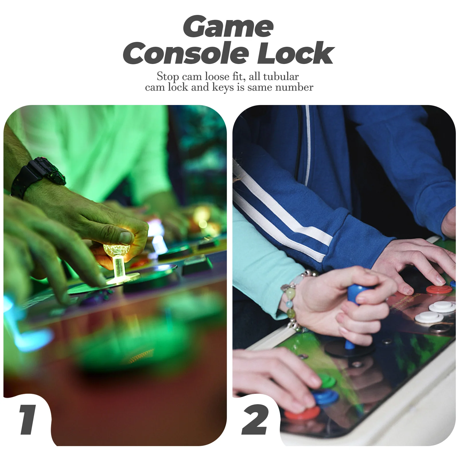 2 Pcs Arcade Console Key Replacement Door Lock Tool Boxes Atom Accessories Game Tubular