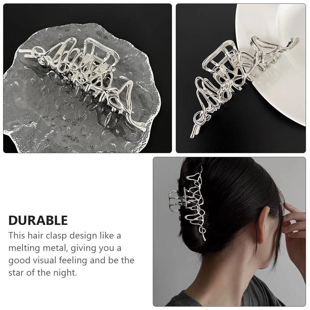 

3pcs Clasp Alloy Hairpin Strong Non-Slip Large Size For Thick Long Dust Oil Resistant Hollow Design Hair Accessory