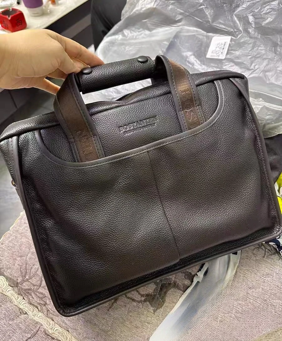 2027 New Luxury Cow Genuine Leather Business Men's Briefcase Male Briefcase Shoulder Bag Men Messenger Bag Tote Computer Handbag