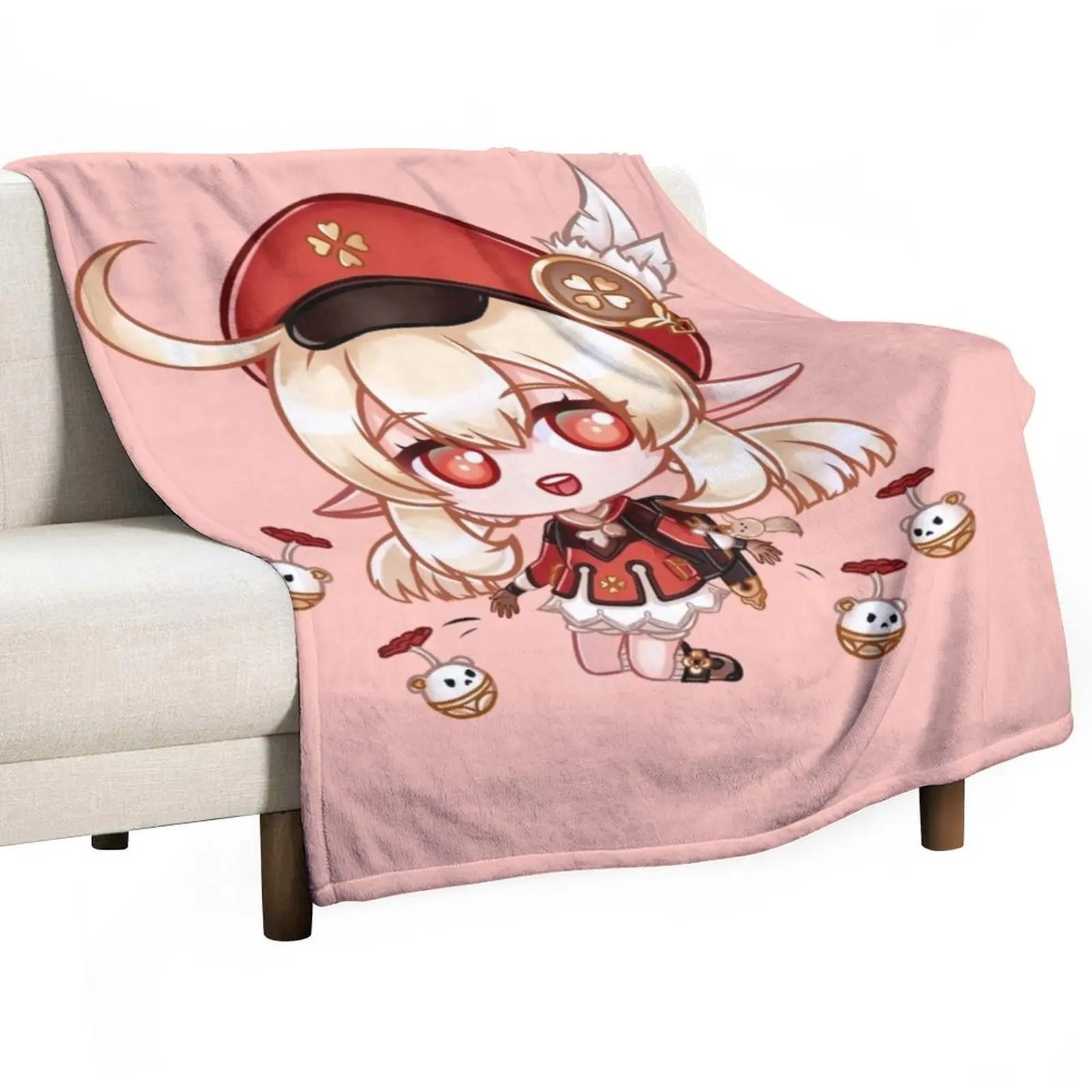 

Klee chibi Throw Blanket for winter Loose Flannel Blankets