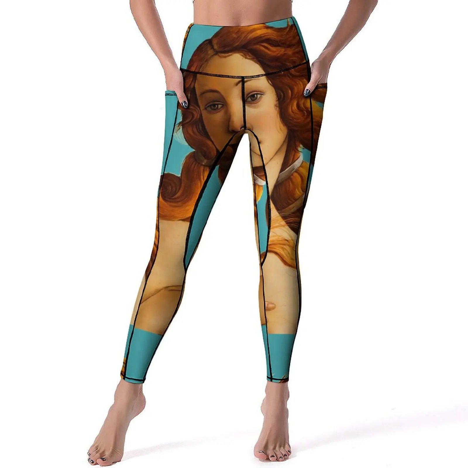 

Sandros Botticelli Yoga Pants Sexy The Birth of Venus Design Leggings Push Up Gym Leggins Women Vintage Quick-Dry Sports Tights