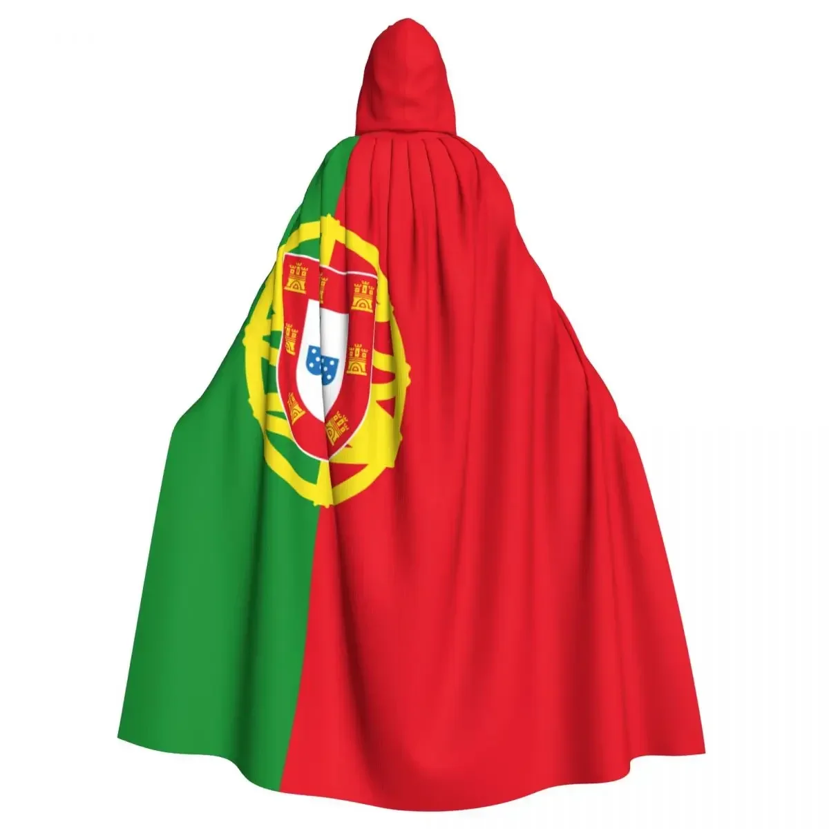 

Flag Of Portugal Adult Cloak Cape Hooded Medieval Costume Witch Wicca Elf Purim Carnival Party