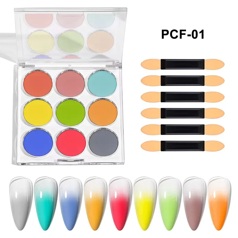 6 Farben holografisches Spiegelpulver Aurora Solid Nail Glitter Chrome Pigment Dust Gel Polish Metallic-Effekt Nail Art Dekorationen – Detail 10
