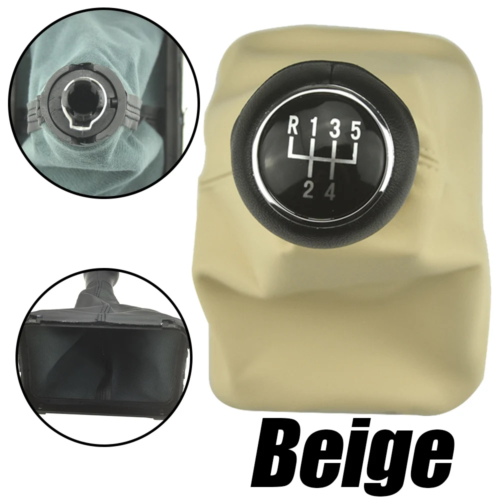 New For VW Beetle Cabrio 2003 2004 2005 2006 2007 2008 2009 2010 For VW Beetle 1998 - 2010 5 Speed Gear Shift Knob Leather boot view 3