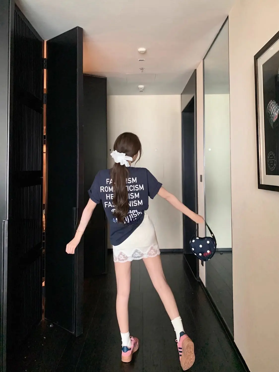 أنيقة السيدات أزياء من الدانتل المرقعة الساتان ألف خط تنورة الصيف عالية الخصر بلون خمر تنورة صغيرة النساء ملابس بسيطة #5