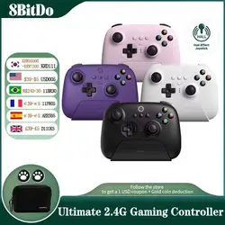 8BitDo Ultimate Wireless 2.4G Gaming Controller with Charging Dock, Hall Joystick Gamepad for PC, Windows 10, 11, Steam, Android