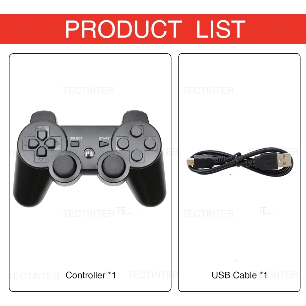 لوحات ألعاب لاسلكية تدعم بلوتوث لوحدة تحكم PS3 عصا التحكم المدمجة في الاهتزاز لملحقات Playstation 3 Control Joypad