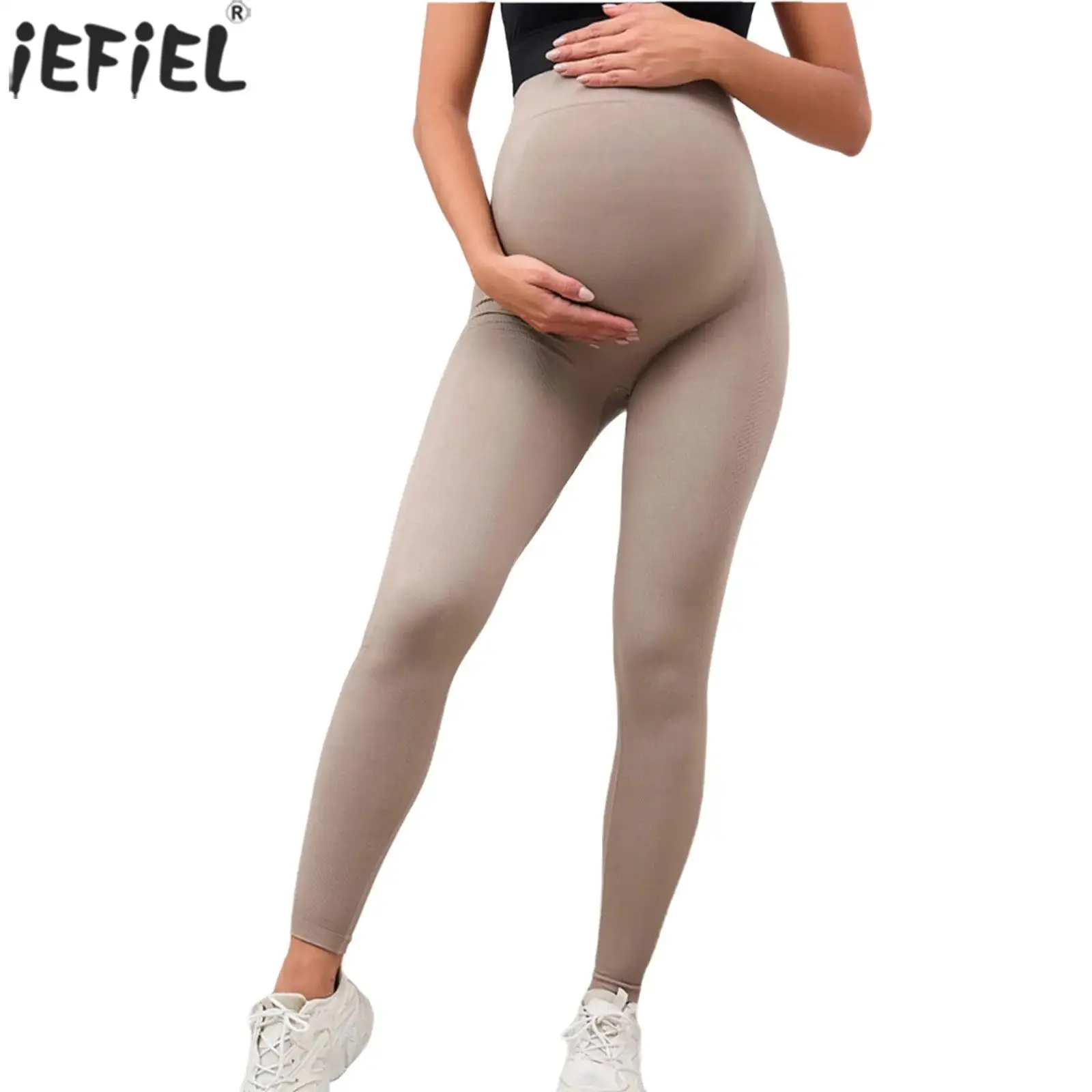 

Maternity Leggings High Waist Over The Belly Seamless Workout Yoga Pants Pregnancy Women Clothing Sports Jogging Casual Wear