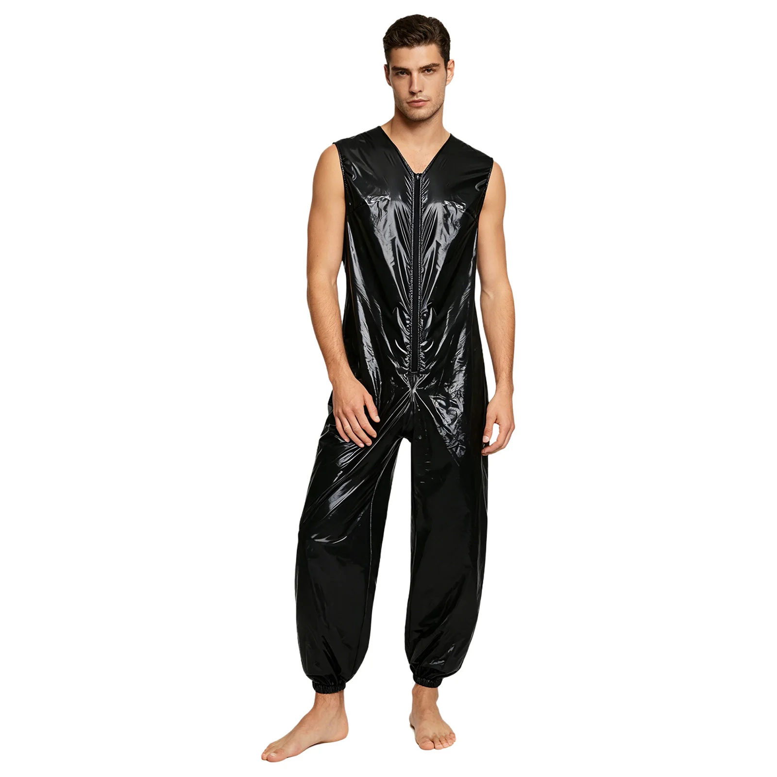 Wasserdichter Windelüberzug für Herren, adaptabler Overall, Badeanzug, ärmelloser Body mit Reißverschluss, elastische Beinöffnung, einteiliger Overall – Detail 18