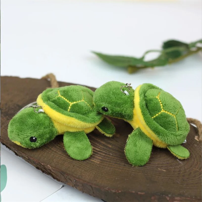 1PCS Cartoon Mini Turtle Plush Toy Tortoise Doll Backpack Keychain Pendant Throwing Catcher Doll 9CM