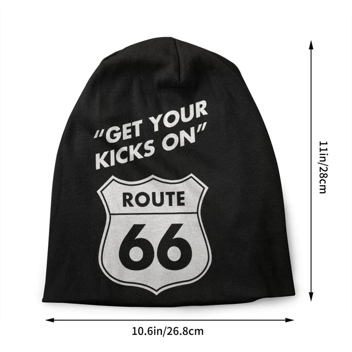 Custom Get Your Kicks On Route 66 Skullies Beanies Caps Winter Warm Men Women Knit Hats Unisex Adult USA Highways Bonnet Hats