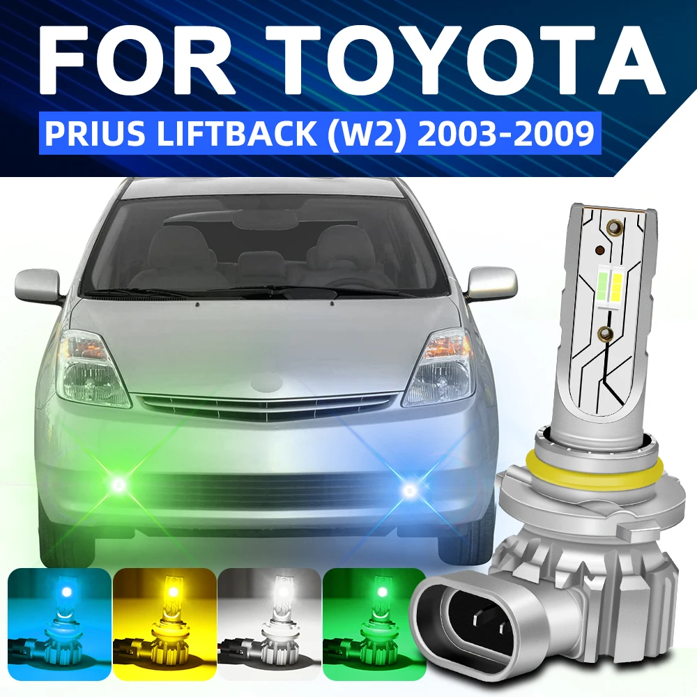 

For Toyota Prius Liftback W2 2003-2009 Dual Color LED Front Fog Light Bulb 2004 2005 2006 2007 2008 Switchback Yellow Green Blue