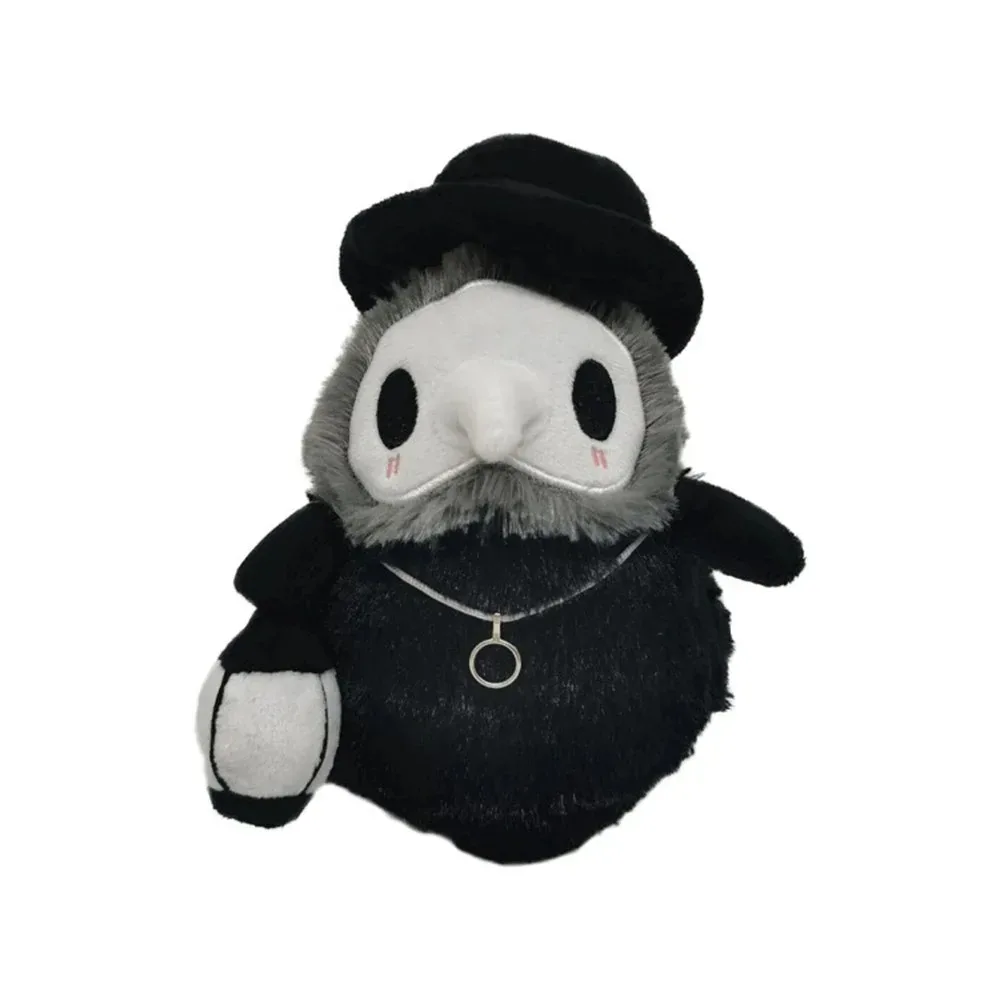 Plague Doctor Doll Black Ghost Cute Stuffed Plush Doll Halloween Skull Reaper Cushion Decoration Children's Holiday Gift