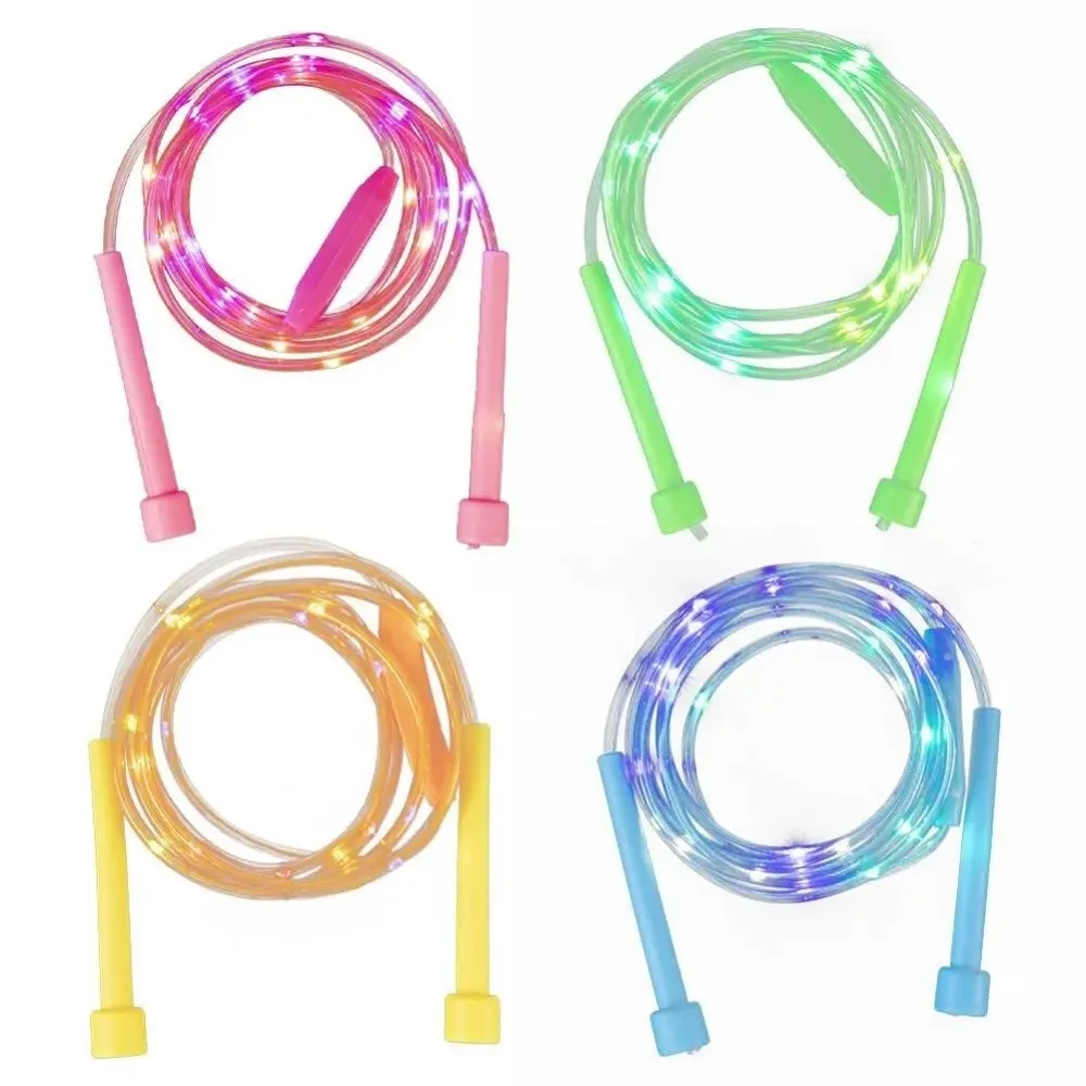 New Colorful Luminous Jump Rope Portable Skipping Rope Glowing Jump Cords for Children Multifunctional LED Glowing Jump Rope