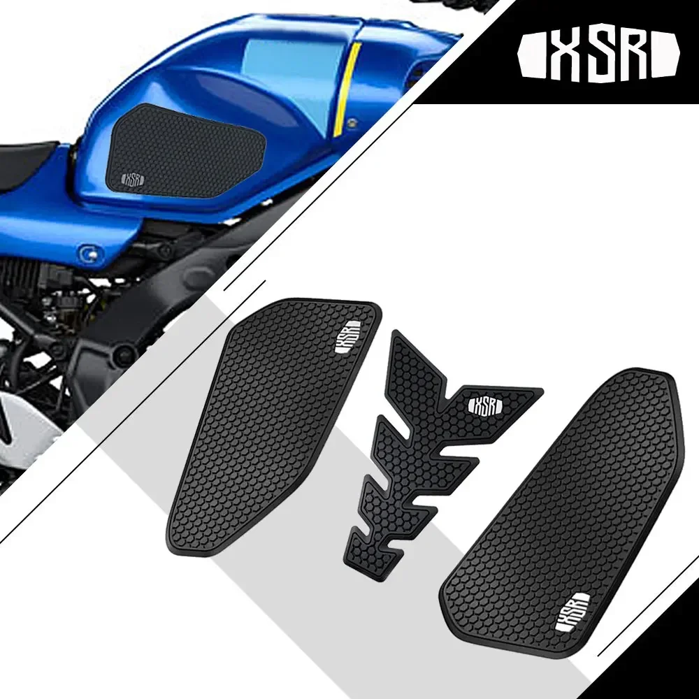 For Yamaha XSR900 XSR 900 Abarth 2022 2023 Motorcycle Accessories Non-slip Side Fuel Tank Stickers Waterproof Pad Rubber Sticker