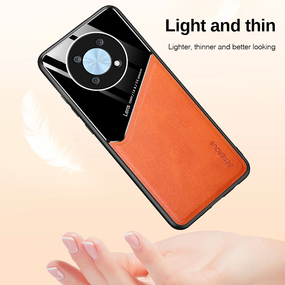 hauwei nova y90 case leather car holder magnetic cover for huawei nova y90 y 90 90y huawey novay90 soft frame back protect coque