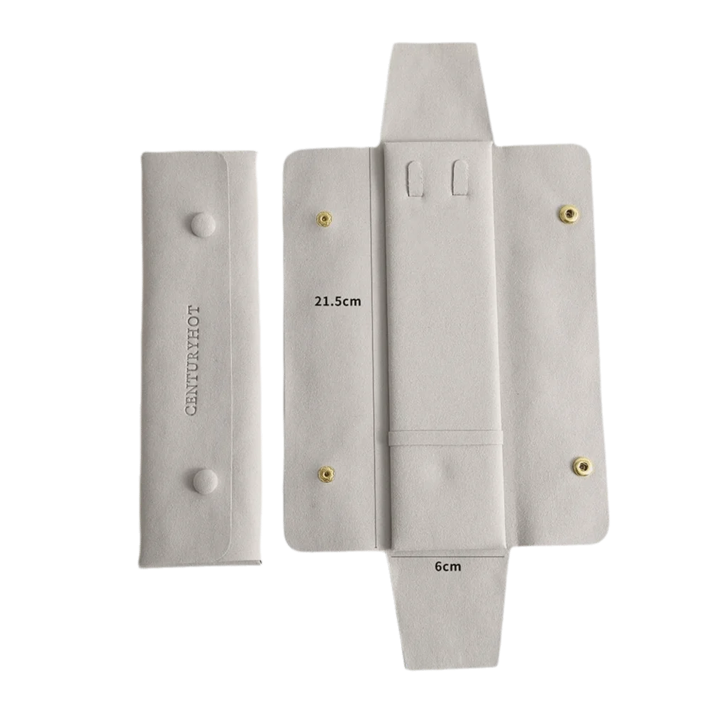 Microfiber Fabric Jewelry Pouch Built-In Necklace Clip Mini Size Pendant Package Soft Anti-Tarnish Necklace Storage Bag