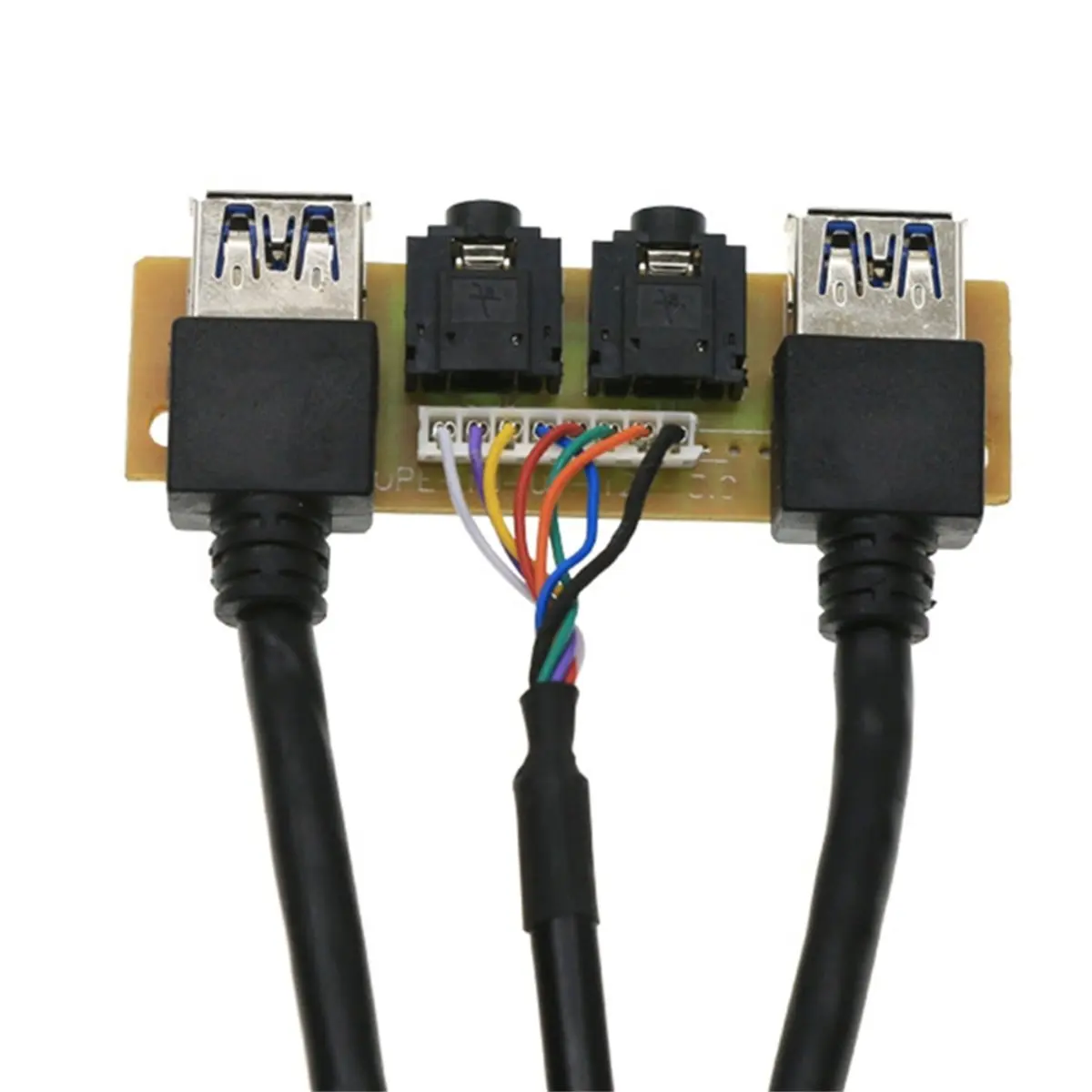 & Top 60cm Front for Case Panel Usb3.0+Usb3.0 High Definition Audio Jack Port I/O Board Internal Cable Line Hub Wired Network