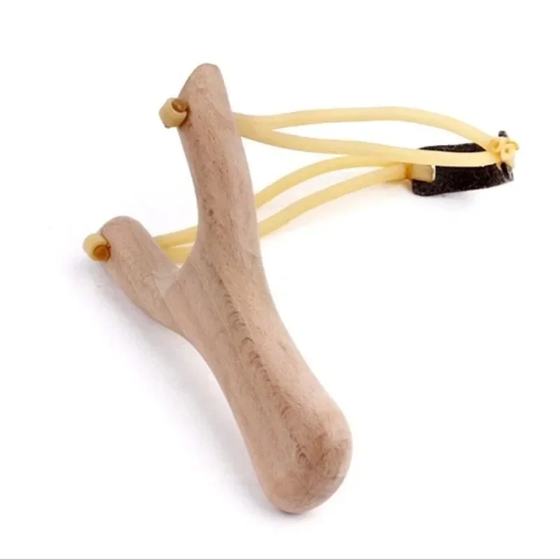 1PC Outdoor EDC Portable Vintage Beech Wood Slingshot Wooden Inverted Slingshot Children's Toy