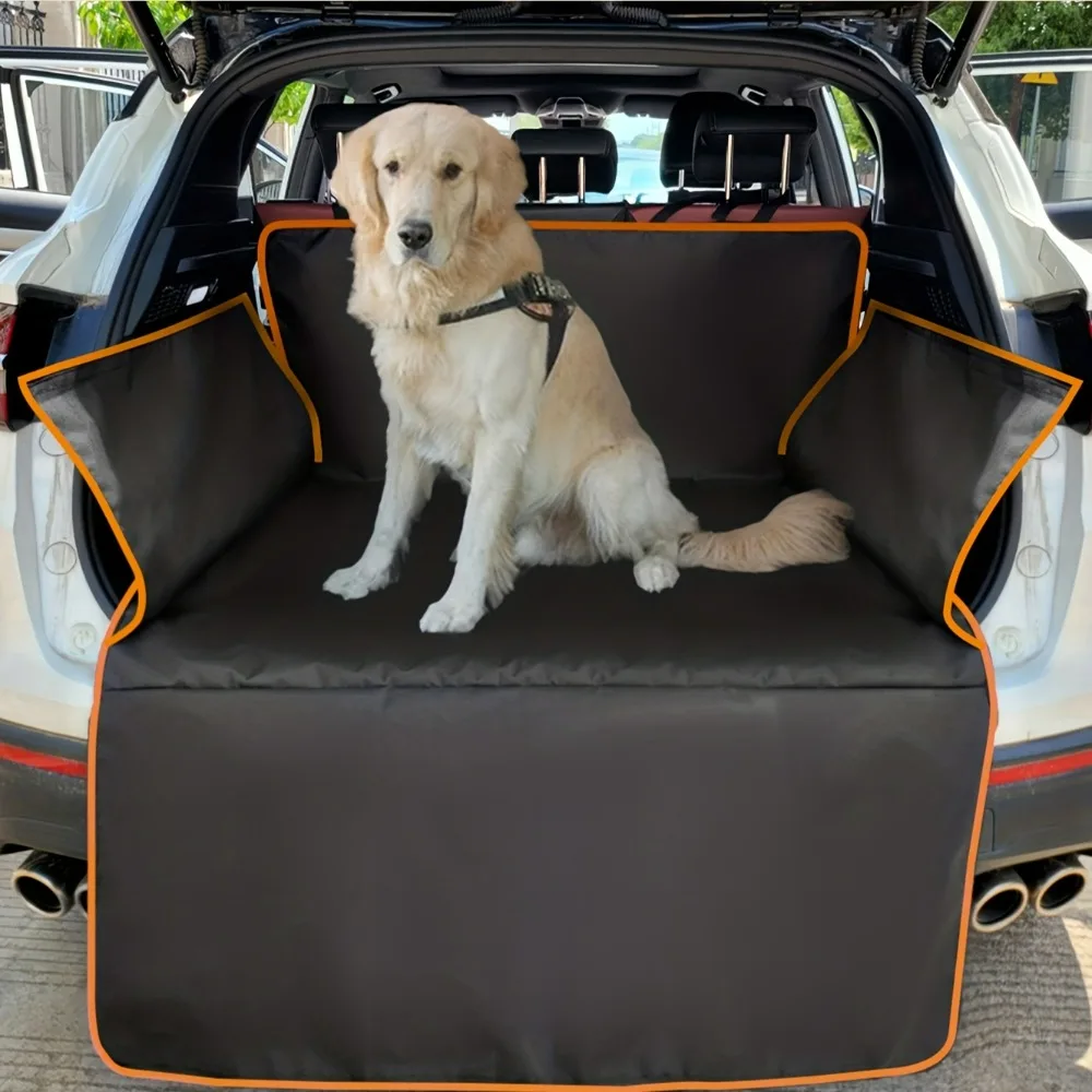 Cargo Liner for Dogs Pet Cargo Cover Dog Seat Mat for SUVs Sedans Vans with Bumper Flap Protector Non-Slip Large Size Black