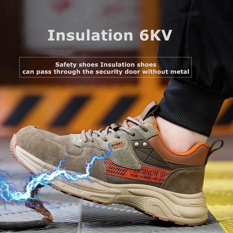 Winter 2024 Men's Leather Boots Steel Toe With Cap Mine Work Safety Shoes Lightweight Indestructible Boots Work Protective Shoes