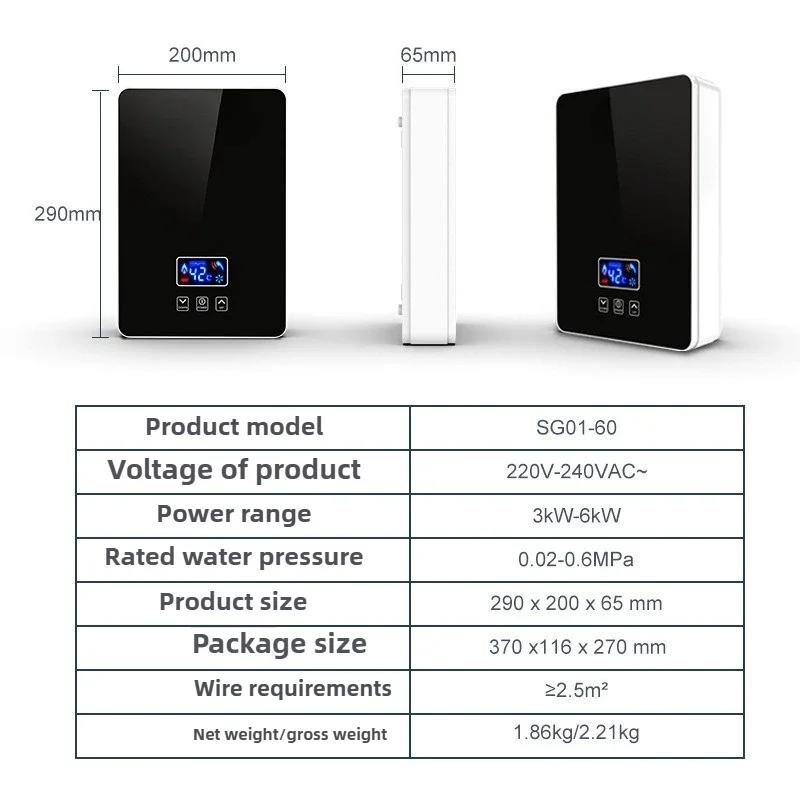 Instant Electric Water Heater Constant Temperature Small Water Storage-Free Quick Heating for Kitchen Shower Barber Shop