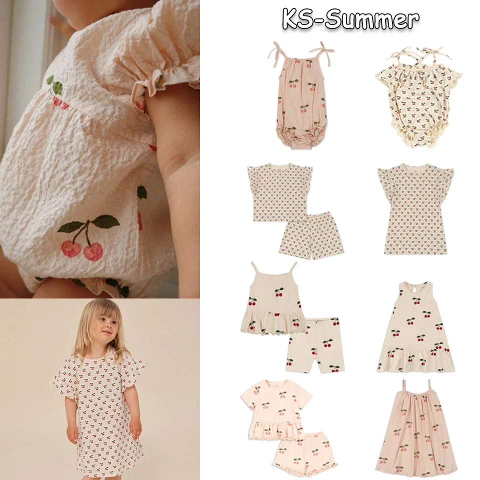 

2024 KS Children Summer Clothes Set Mother Kids Outfits Baby Girl Suit Kids Top And Bottom Set For Toddlers Children Clothes