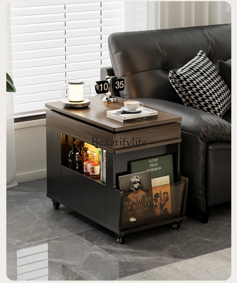 

Rotating side sofa movable coffee table bedside side cabinet