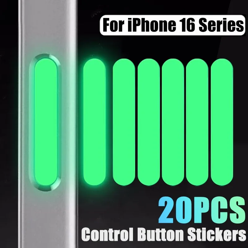 20/10PCS Luminous Camera Control Button Sticker for IPhone 16 Pro Max 16Plus Screen Protector Side Camera Button Protective Film