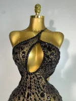 New Arrival Women 2025 Sexy Backless Hollow Out Diamond Evening Prom Gown Birthday Luxury Celebrate Stage Nightclub Outfit - Image 5