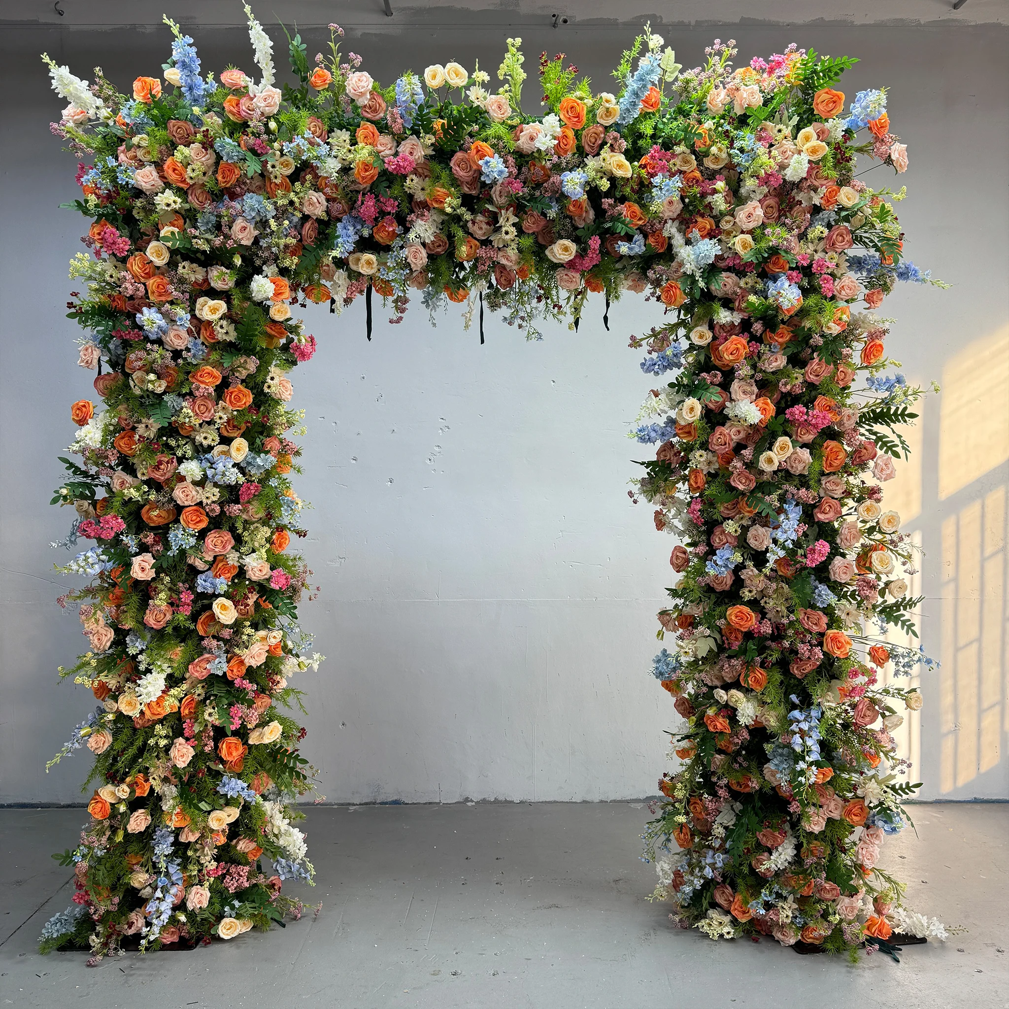 

ATV Artificial Silk Adjustable Durable Wedding Roses Square Arch Flower Runner Customizable Size Wedding Event Decoration