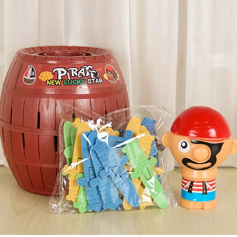 Juego de cubo pirata de fiesta para niños, divertido rompecabezas familiar de piratas, espada Tricky, juguete 3D, barril, mesa, piso, bromas para