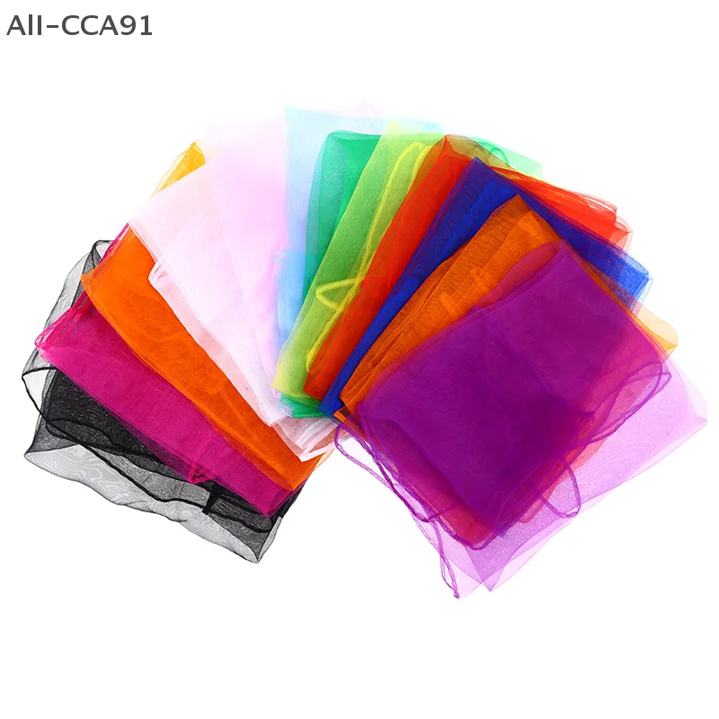 

HMA76-6pcsColored Sensory scarves rainbow Gauze baby juggling dance gymnastics ballet