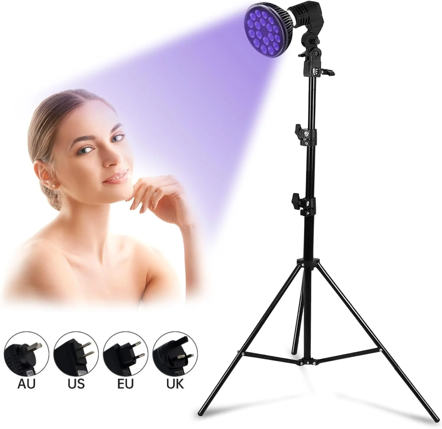 

Светодиодная УФ-лампа для солярия для загара, регулируемая подставка для тела, лампа для загара, 18 шт., 460 нм, фиолетовый свет, уход за кожей, самозагар, 54 Вт