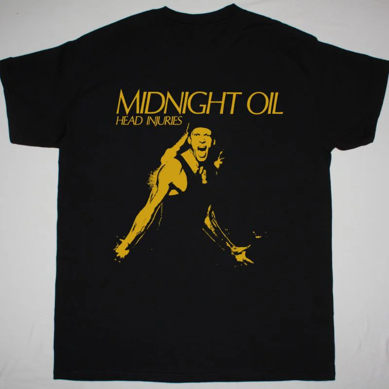 MIDNIGHT OIL HEAD INJURIES T shirt Black Cotton For men Women All Sizes 3A527 long or short sleeves