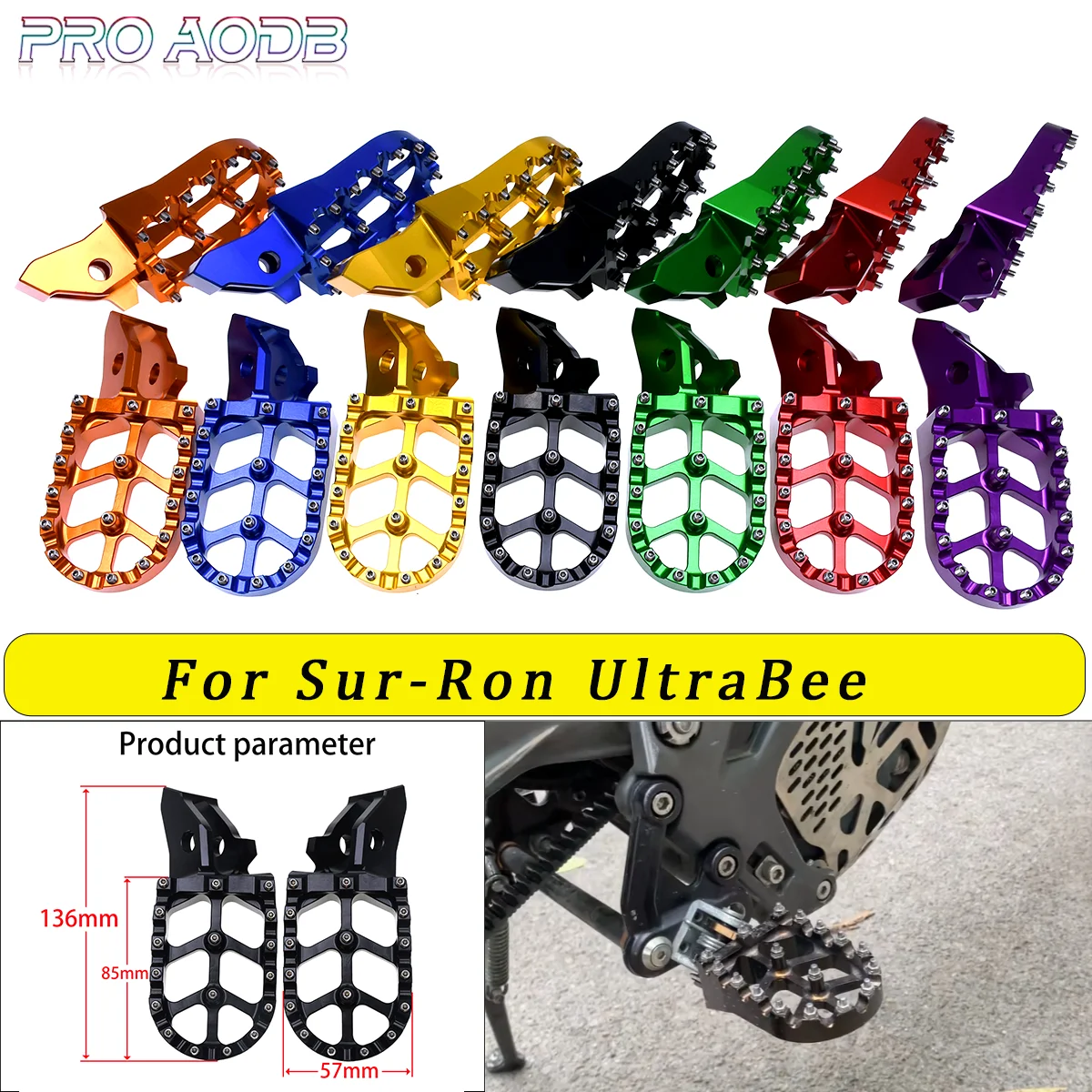 

2023 Footrest Foot Pegs Footpegs Rests Pedals For Sur-Ron Surron Ultrabee Ultra Bee Off-Road Electric Vehicle Dirt Bike Parts