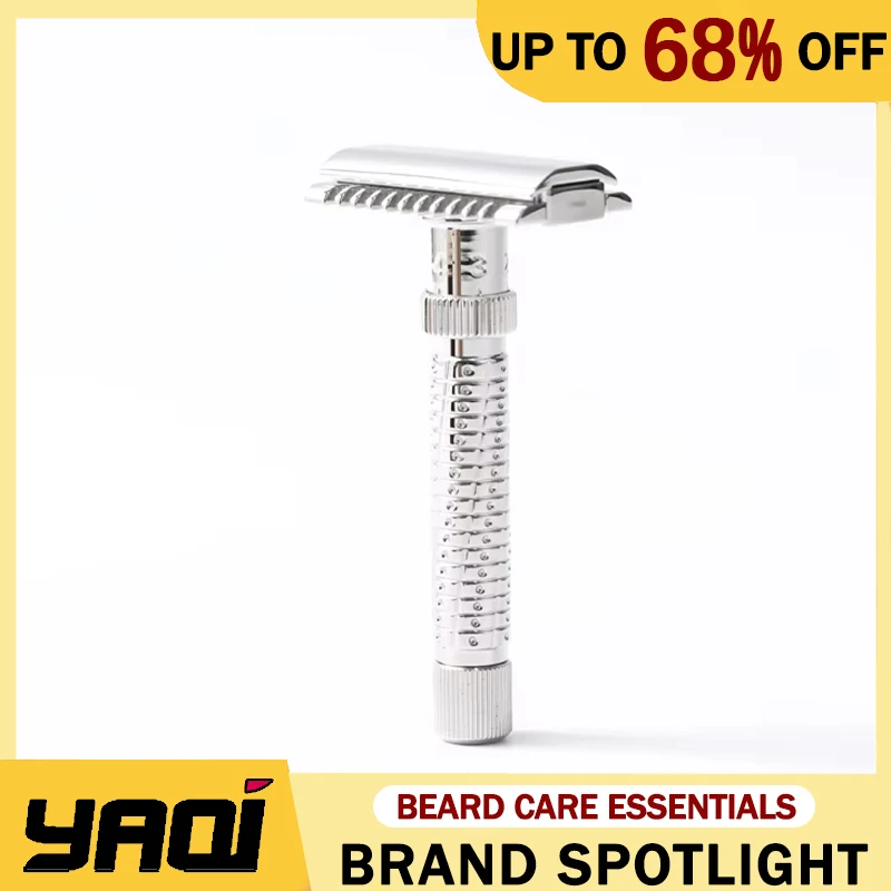 Yaqi Ultima 77mm Handle Open Comb Stainless Steel Adjustable Mens Safety Razor Open Comb Design Provide Precise Shave Experience