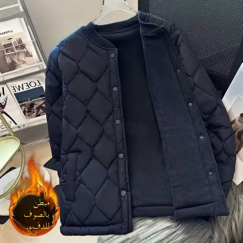 

Thiened Fce Men's ort Cotton Jaet 2025 Autumn Winter New Dad Inner Cotton Coat Middle-Aged And ly Cold Resistan...