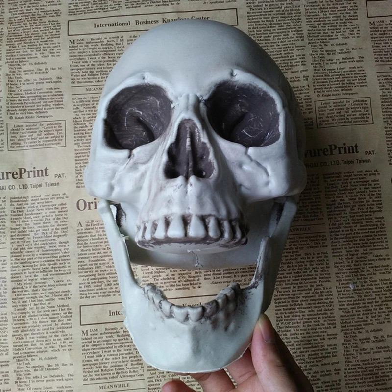 Halloween  Artificial Skull Head Model Skull Bone Scary Horror Skeleton Ornament