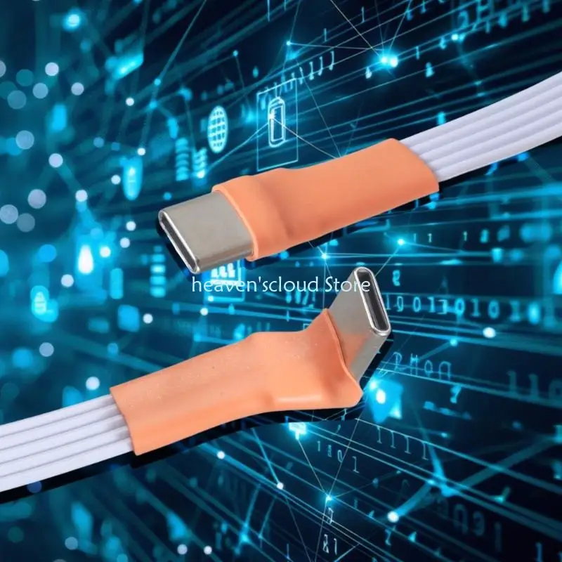 Y88B Espacio Guardar ángulo recto Tipo C Conector masculino a masculino Cable datos FPC FPC 5V 2A Carga para dispositivos