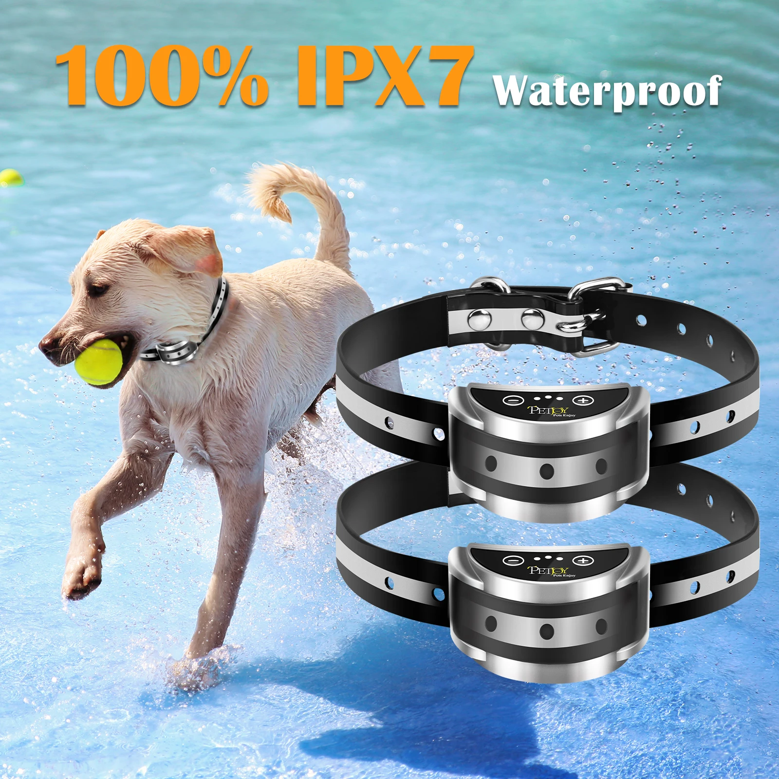 Автоматический ошейник для собак против лая, звуковой сигнал и нежная статическая коррекция, регулируемый ремешок, водонепроницаемость IP67, тренировочный ошейник для собак