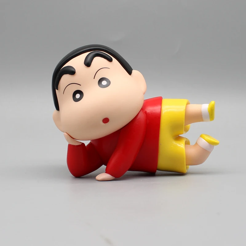 Crayon Shin-chan think deeply leisure time Side lying posture Anime Action Figure Toys 9CM